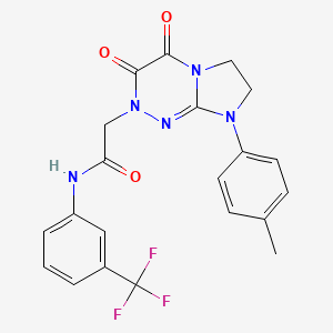 molecular formula C21H18F3N5O3 B2734436 2-(3,4-二氧代-8-(对甲苯基)-3,4,7,8-四氢咪唑[2,1-c][1,2,4]三嗪-2(6H)-基)-N-(3-(三氟甲基)苯基)乙酰胺 CAS No. 941891-41-4
