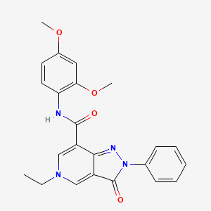 molecular formula C23H22N4O4 B2734437 N-(2,4-dimethoxyphenyl)-5-ethyl-3-oxo-2-phenyl-3,5-dihydro-2H-pyrazolo[4,3-c]pyridine-7-carboxamide CAS No. 921514-03-6