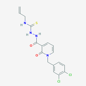 molecular formula C17H16Cl2N4O2S B2734440 N-allyl-2-{[1-(3,4-dichlorobenzyl)-2-oxo-1,2-dihydro-3-pyridinyl]carbonyl}-1-hydrazinecarbothioamide CAS No. 477853-05-7