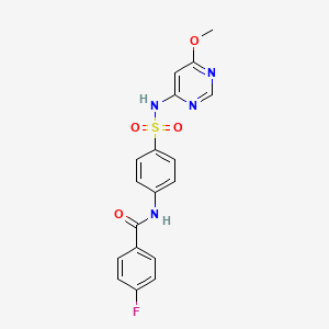 molecular formula C18H15FN4O4S B2734443 4-Fluoro-N-{4-[(6-methoxypyrimidin-4-YL)sulfamoyl]phenyl}benzamide CAS No. 330189-01-0
