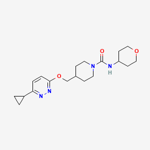 molecular formula C19H28N4O3 B2734444 4-[(6-Cyclopropylpyridazin-3-yl)oxymethyl]-N-(oxan-4-yl)piperidine-1-carboxamide CAS No. 2309588-54-1