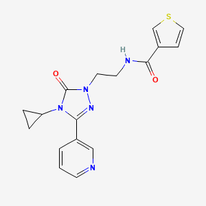 molecular formula C17H17N5O2S B2734451 N-(2-(4-cyclopropyl-5-oxo-3-(pyridin-3-yl)-4,5-dihydro-1H-1,2,4-triazol-1-yl)ethyl)thiophene-3-carboxamide CAS No. 1798672-92-0