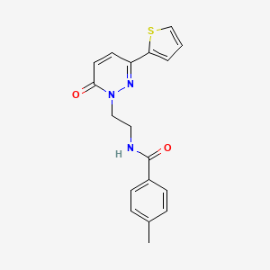 4-methyl-N-(2-(6-oxo-3-(thiophen-2-yl)pyridazin-1(6H)-yl)ethyl)benzamide