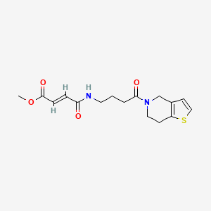molecular formula C16H20N2O4S B2734456 Methyl (E)-4-[[4-(6,7-dihydro-4H-thieno[3,2-c]pyridin-5-yl)-4-oxobutyl]amino]-4-oxobut-2-enoate CAS No. 2411326-11-7