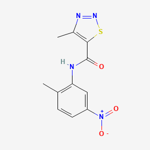 molecular formula C11H10N4O3S B2734457 4-甲基-N-(2-甲基-5-硝基苯基)-1,2,3-噻二唑-5-甲酰胺 CAS No. 881444-40-2