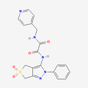 molecular formula C19H17N5O4S B2734466 N1-(5,5-dioxido-2-phenyl-4,6-dihydro-2H-thieno[3,4-c]pyrazol-3-yl)-N2-(pyridin-4-ylmethyl)oxalamide CAS No. 899961-52-5