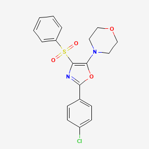molecular formula C19H17ClN2O4S B2734472 4-[4-(苯磺酰)-2-(4-氯苯基)-1,3-噁唑-5-基]-吗啉 CAS No. 305331-25-3