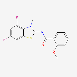 molecular formula C16H12F2N2O2S B2734474 N-(4,6-difluoro-3-methyl-1,3-benzothiazol-2-ylidene)-2-methoxybenzamide CAS No. 868375-60-4