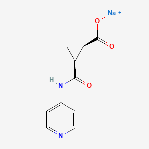 molecular formula C10H9N2NaO3 B2734477 Sodium;(1R,2S)-2-(pyridin-4-ylcarbamoyl)cyclopropane-1-carboxylate CAS No. 2187426-18-0