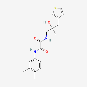 molecular formula C18H22N2O3S B2734478 N'-(3,4-二甲基苯基)-N-{2-羟基-2-[(噻吩-3-基)甲基]丙基}乙二酰胺 CAS No. 2097872-62-1