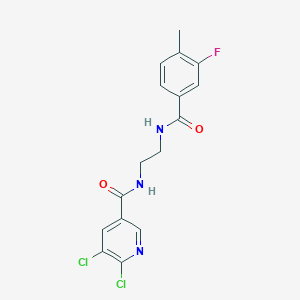molecular formula C16H14Cl2FN3O2 B2734482 5,6-dichloro-N-{2-[(3-fluoro-4-methylphenyl)formamido]ethyl}pyridine-3-carboxamide CAS No. 1090871-70-7