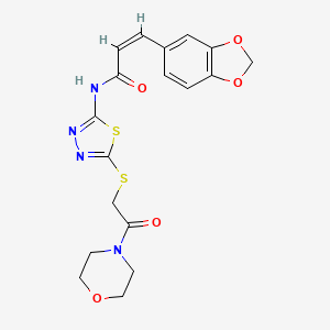 (Z)-3-(benzo[d][1,3]dioxol-5-yl)-N-(5-((2-morpholino-2-oxoethyl)thio)-1,3,4-thiadiazol-2-yl)acrylamide