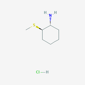 molecular formula C7H16ClNS B2734488 rel-(1R,2R)-2-(methylsulfanyl)cyclohexan-1-amine hydrochloride CAS No. 1909286-99-2