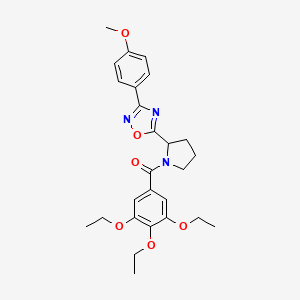 3-(4-Methoxyphenyl)-5-[1-(3,4,5-triethoxybenzoyl)pyrrolidin-2-yl]-1,2,4-oxadiazole