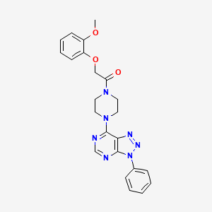 2-(2-methoxyphenoxy)-1-(4-(3-phenyl-3H-[1,2,3]triazolo[4,5-d]pyrimidin-7-yl)piperazin-1-yl)ethanone