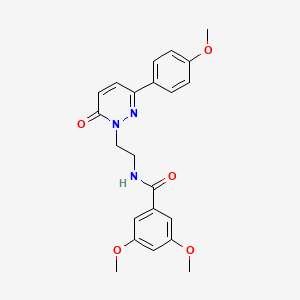 molecular formula C22H23N3O5 B2734492 3,5-二甲氧基-N-(2-(3-(4-甲氧基苯基)-6-氧代吡啶并[1,2,4]三嗪-1(6H)-基)乙基)苯甲酰胺 CAS No. 923222-26-8