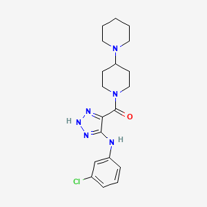 molecular formula C19H25ClN6O B2734494 1,4'-bipiperidin-1'-yl{5-[(3-chlorophenyl)amino]-1H-1,2,3-triazol-4-yl}methanone CAS No. 1291834-26-8