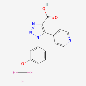 molecular formula C15H9F3N4O3 B2734498 5-(pyridin-4-yl)-1-[3-(trifluoromethoxy)phenyl]-1H-1,2,3-triazole-4-carboxylic acid CAS No. 1326843-85-9