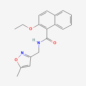 molecular formula C18H18N2O3 B2734504 2-ethoxy-N-((5-methylisoxazol-3-yl)methyl)-1-naphthamide CAS No. 1257552-57-0