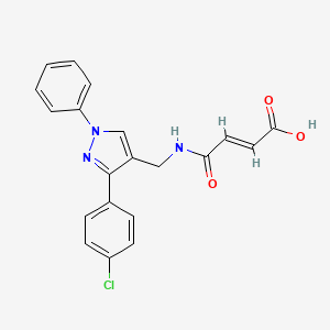 molecular formula C20H16ClN3O3 B2734506 (E)-4-[[3-(4-chlorophenyl)-1-phenylpyrazol-4-yl]methylamino]-4-oxobut-2-enoic acid CAS No. 956046-56-3