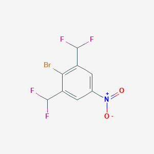 molecular formula C8H4BrF4NO2 B2734507 2-Bromo-1,3-bis(difluoromethyl)-5-nitrobenzene CAS No. 2091425-28-2