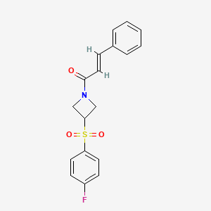 (E)-1-(3-((4-fluorophenyl)sulfonyl)azetidin-1-yl)-3-phenylprop-2-en-1-one