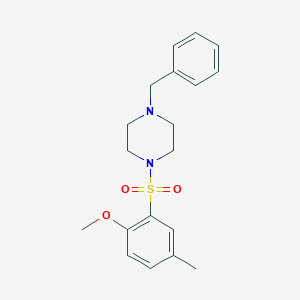 molecular formula C19H24N2O3S B273451 1-Benzyl-4-(2-methoxy-5-methyl-benzenesulfonyl)-piperazine CAS No. 5367-54-4