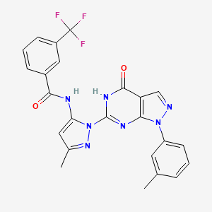 N-(3-methyl-1-(4-oxo-1-(m-tolyl)-4,5-dihydro-1H-pyrazolo[3,4-d]pyrimidin-6-yl)-1H-pyrazol-5-yl)-3-(trifluoromethyl)benzamide