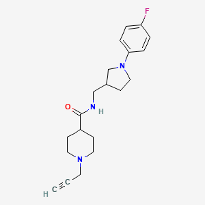 molecular formula C20H26FN3O B2734526 N-{[1-(4-fluorophenyl)pyrrolidin-3-yl]methyl}-1-(prop-2-yn-1-yl)piperidine-4-carboxamide CAS No. 1258680-96-4