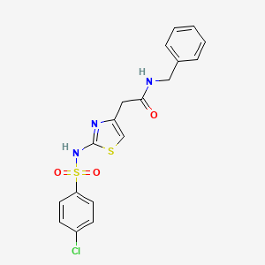 N-benzyl-2-[(2Z)-2-{[(4-chlorophenyl)sulfonyl]imino}-2,3-dihydro-1,3-thiazol-4-yl]acetamide
