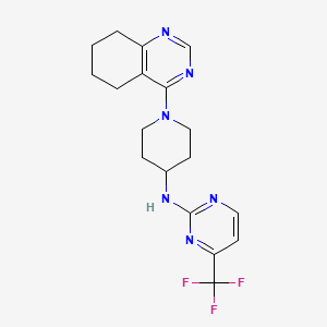 molecular formula C18H21F3N6 B2734534 N-[1-(5,6,7,8-tetrahydroquinazolin-4-yl)piperidin-4-yl]-4-(trifluoromethyl)pyrimidin-2-amine CAS No. 2097892-27-6