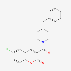 molecular formula C22H20ClNO3 B2734536 3-(4-benzylpiperidine-1-carbonyl)-6-chloro-2H-chromen-2-one CAS No. 873857-38-6
