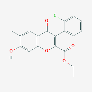 Ethyl 3-(2-chlorophenyl)-6-ethyl-7-hydroxy-4-oxochromene-2-carboxylate