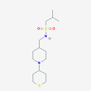 2-methyl-N-((1-(tetrahydro-2H-thiopyran-4-yl)piperidin-4-yl)methyl)propane-1-sulfonamide