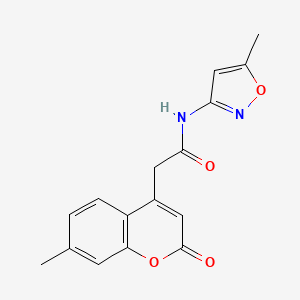 molecular formula C16H14N2O4 B2734544 2-(7-methyl-2-oxo-2H-chromen-4-yl)-N-(5-methylisoxazol-3-yl)acetamide CAS No. 919860-19-8