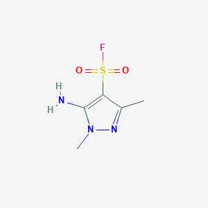 molecular formula C5H8FN3O2S B2734547 5-amino-1,3-dimethyl-1H-pyrazole-4-sulfonyl fluoride CAS No. 2241131-00-8