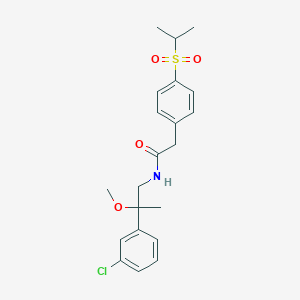 molecular formula C21H26ClNO4S B2734550 N-(2-(3-chlorophenyl)-2-methoxypropyl)-2-(4-(isopropylsulfonyl)phenyl)acetamide CAS No. 1795456-33-5