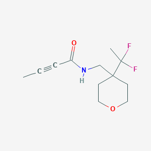 molecular formula C12H17F2NO2 B2734551 N-[[4-(1,1-Difluoroethyl)oxan-4-yl]methyl]but-2-ynamide CAS No. 2411307-43-0