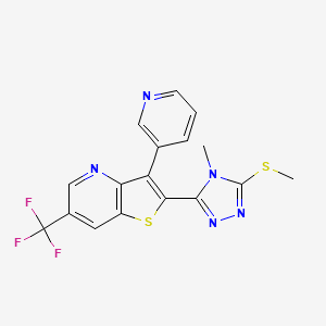 2-[4-methyl-5-(methylsulfanyl)-4H-1,2,4-triazol-3-yl]-3-(3-pyridinyl)-6-(trifluoromethyl)thieno[3,2-b]pyridine