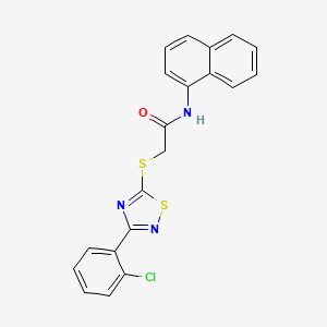 molecular formula C20H14ClN3OS2 B2734561 2-((3-(2-chlorophenyl)-1,2,4-thiadiazol-5-yl)thio)-N-(naphthalen-1-yl)acetamide CAS No. 896679-88-2