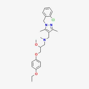 molecular formula C26H34ClN3O3 B2734563 ({1-[(2-chlorophenyl)methyl]-3,5-dimethyl-1H-pyrazol-4-yl}methyl)[3-(4-ethoxyphenoxy)-2-methoxypropyl]methylamine CAS No. 1280193-99-8