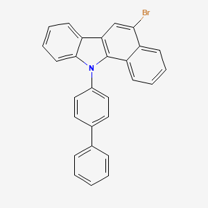 molecular formula C28H18BrN B2734567 11-([1,1'-biphenyl]-4-yl)-5-bromo-11H-benzo[a]carbazole CAS No. 1210469-50-3