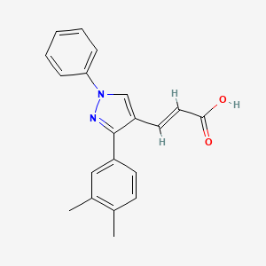 molecular formula C20H18N2O2 B2734577 3-[3-(3,4-dimethylphenyl)-1-phenyl-1H-pyrazol-4-yl]prop-2-enoic acid CAS No. 956778-95-3