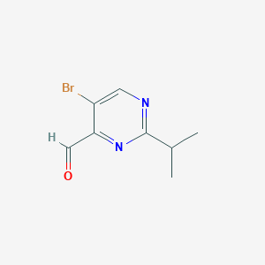 molecular formula C8H9BrN2O B2734590 5-Bromo-2-propan-2-ylpyrimidine-4-carbaldehyde CAS No. 1782192-47-5