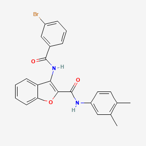 molecular formula C24H19BrN2O3 B2734593 3-(3-溴苯甲酰胺基)-N-(3,4-二甲基苯基)苯并呋喃-2-甲酰胺 CAS No. 888458-11-5
