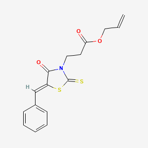 molecular formula C16H15NO3S2 B2734595 (Z)-allyl 3-(5-benzylidene-4-oxo-2-thioxothiazolidin-3-yl)propanoate CAS No. 303027-66-9