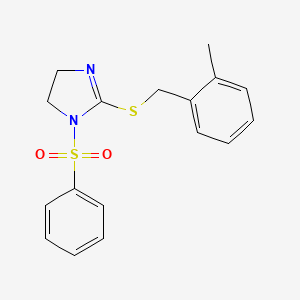 1-(Benzenesulfonyl)-2-[(2-methylphenyl)methylsulfanyl]-4,5-dihydroimidazole