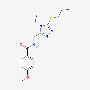 molecular formula C16H22N4O2S B2734603 N-[(4-ethyl-5-propylsulfanyl-1,2,4-triazol-3-yl)methyl]-4-methoxybenzamide CAS No. 476448-80-3