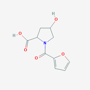 molecular formula C10H11NO5 B2734605 1-(2-呋喃基甲酰)-4-羟基-2-吡咯烷甲酸 CAS No. 251310-45-9