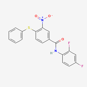 molecular formula C19H12F2N2O3S B2734608 N-(2,4-二氟苯基)-3-硝基-4-(苯基硫代)苯甲酰胺 CAS No. 303988-33-2